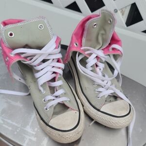 Converse Pink & Green High-Top Sneakers
